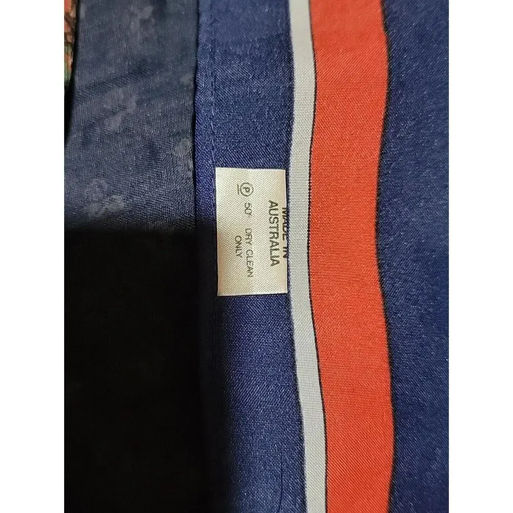 Scarf cravat Austico label 70s 80s blue and Red, White stripes 25